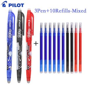 Bolígrafos Pilot Frixion Pen Set de gel borrable 05 mm Blueblackred Recarga reemplazable Estudiante Herramienta de escritura Suministros Papelería japonesa 231113