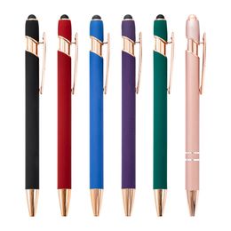 Stylos à bille promotionnel nouveau stylet à bille multifonction stylo à écran tactile doux 2 en 1 avec Logo personnalisé en métal