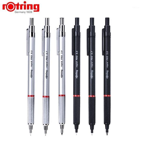 Stylos à bille Rotring Rapid Pro 2.0mm 0.7mm 0.5mm crayon mécanique entièrement en métal argent/noir stylo de dessin de conception automatique