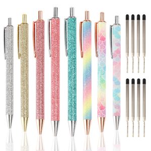 Ballpoint pennen sprankelend fancy voor vrouwen mooie glitter schattig met vervangende vullingen zwarte inkt middelpunt 1 mm kantoor meisjes verpakking2010 am4ex