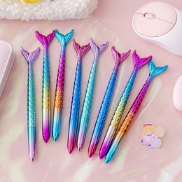 Ballpoint PENS Stationer10-30 stks Groothandel Mermaid 0,5 mm Ballpoint Pen Zwarte inkt Ballpen Leuke kantoor Handtekening Handgreep Kawaii Writing Stationer 230609