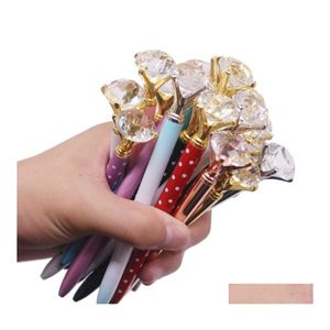 Ballpoint Pennen Top Fashion Creative Crystal Glass Kawaii Pen met grote Diamond Luxury School Office Supplies Halloween Christmas Dr DHCWP