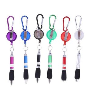 Ballpoint Pennen Groothandel 120 stks Metalen draad Ding Pen Dstring Hangende touw Writing Mountaineering Chain Keychain Drop Delivery Office SC DHR5U