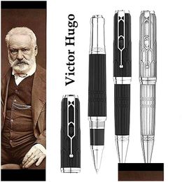 Bolígrafos Venta al por mayor 2023 Edición limitada para escritores Victor Hugo Signature Rollerball Pen con estatua Cap Oficina Escritura Papelería Dhy2S