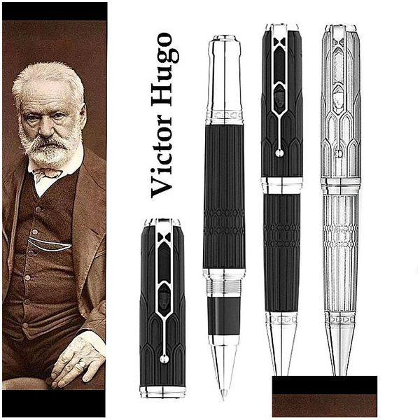 Stylos à bille en gros 2023 Edition limitée des écrivains Victor Hugo Signature Stylo à bille avec statue Cap Bureau Écriture Papeterie Dhy2S