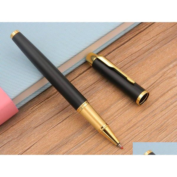 Ballpoint stylos en gros 2pc Business IM Series Matte Black avec garniture dorée rouleau à balle Ball Drop Livrot Office Bureau Industrial Dhni7