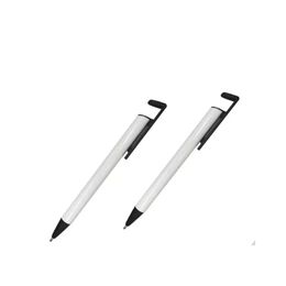 Ballpoint stylènes en gros stylo à bille pour sublimation Blank Ballpen Shrink Warp Phone Stand Pens Promotion School Office écrivant SU DHMO8