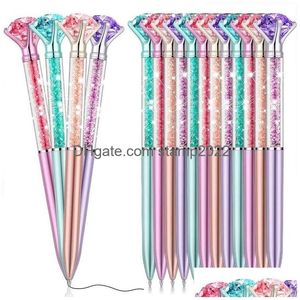 Stylos à bille en gros gros diamant bling petit cristal école bureau fournitures d'écriture stylo d'affaires papeterie étudiant cadeau drop d dhrtw