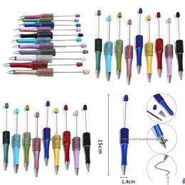 Stylos à bille en gros diamant ajouter perle stylo bricolage stylos à bille perles lampe personnalisable travail artisanat outil d'écriture livraison directe bureau Dhzre