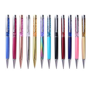 Bolígrafos Venta al por mayor DIY Colores Crystal Diamond Ballpoint Pen Roller Ball Pens para escribir Regalo de Navidad Oficina Escuela Negocio I DHMTZ