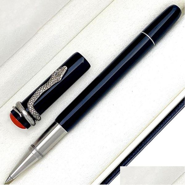 Bolígrafos Venta al por mayor Serie de herencia de alta calidad Pluma Edición especial Negro Rojo Marrón Serpiente Clip Roller Papelería Oficina Sch Dhezu