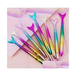 Stylos à bille en gros Kawaii coloré sirène S 1mm stylo mignon imitation aiguille 0.5mm gel bureau école étudiant fournitures promotionnels Dhnzp