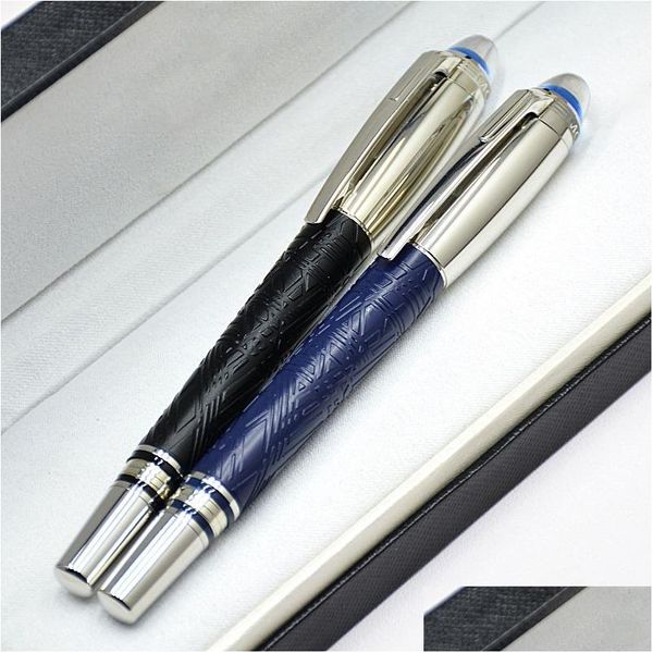 Ballpoint stylènes en gros en édition limitée Star-Walk Blue Crystal Top Rollerball Pen Platpoint Platage Barrel Office écriture Ink Dhcom