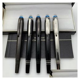 Stylos à bille en gros cadeau de luxe stylo de haute qualité cristal bleu haut roller bureau fournitures scolaires écriture fontaine lisse avec Dhgix