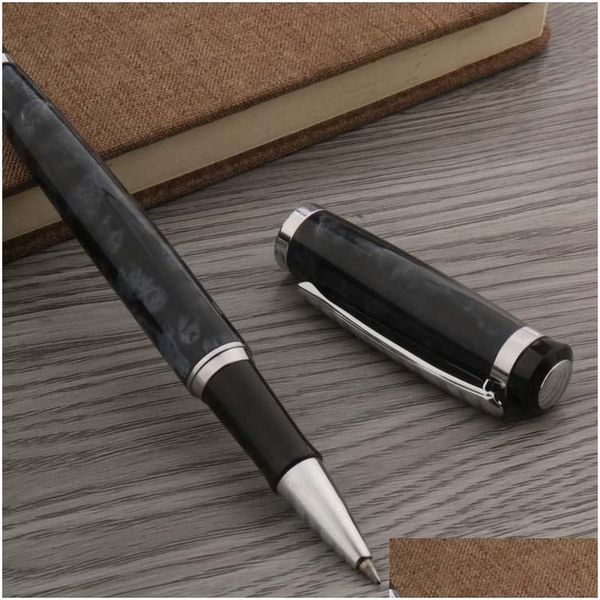 Stylos à bille en gros métal Baoer 508 stylo à bille marbre noir gris papeterie bureau fournitures scolaires écriture Rollerball Drop DH8Ij
