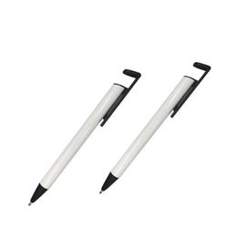 Stylos à bille Stylo en gros pour sublimation Stylo à bille vierge Shrink Warp Support de téléphone Promotion École Bureau Fournitures d'écriture Drop Deliv Dhplh