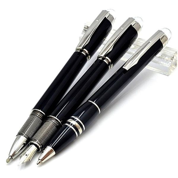 Promoción al por mayor de bolígrafos - Pluma de escritura de lujo Star-Walk Black o Sliver Rollerball Fuente Papelería Oficina Escuela Suppl Dhnus