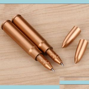 Stylos à bille Vente en gros Rocket Shape Pen Roller Ball Kids Office School Students Gift Party Favor Papeterie Gold Drop Delivery Bus Dh9T8