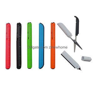 Stylos à bille en gros style ciseaux pliants sécurité des étudiants bureau fournitures de coupe école outils de coupe à la main livraison directe entreprise Dhgn7