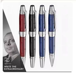 Bolígrafos bolicones al por mayor de lujo JFK Pen Limited Edition John F. Kennedy Carbon Fiber Fountain Writing Office School Sup dh4yp