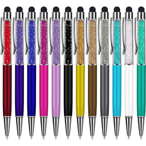 Bolígrafos con punta Stylus 2 en 1 Crystal Diamond Bling Pen Black Ink Pantalla retráctil Touch Office Supplies