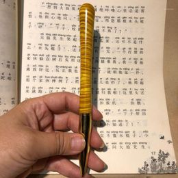 Bolígrafos de alambre de oro de madera Nanmu pluma de onda de agua completa