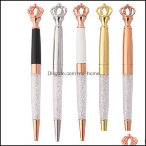 Stylos à bille Fournitures d'écriture Bureau École Business Industriel Diamond-Crown Pen Crystal Papeterie Ballpen Drop Livraison 2021 V2TCL