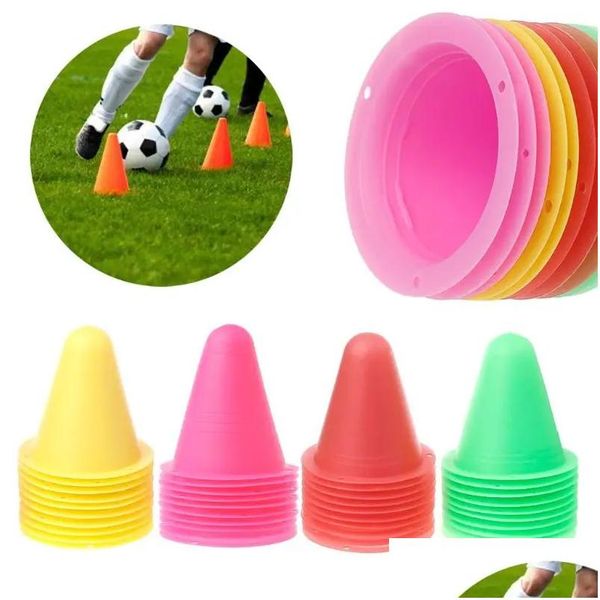 Bolas 10 pcs marcador de patinador conos rodillos de fútbol de marking copa de slalom pila equipo de entrenamiento de fútbol caída de la entrega deportes al aire libre dhvvp