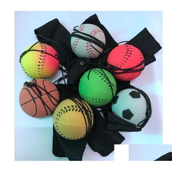 Balles 2022 Nouvelle arrivée aléatoire 5 styles jouets amusants rebondissants en caoutchouc fluorescent bracelet de poignet sport en plein air athlétique en plein air accs Dhvmi
