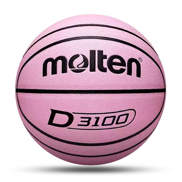Balles 2023 Ballon de basket-ball fondu taille officielle 7 rose doux résistant à l'usure PU extérieur jeu d'entraînement intérieur hommes baloncesto 230907
