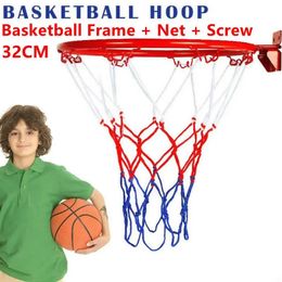 Balles 32cm Heavy Duty Basket-Ball Hoop Ensembles Polypropylène Mur Monté Anneau But Mur Jante Hangin Panier Net Dans / Sport En Plein Air Enfants Jouet 231115