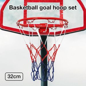 Bolas de metal de 32 cm para colgar en la pared, aro de baloncesto, borde de baloncesto con tornillos, red de aro de portería para interiores, práctica de tiro al aire libre, red 230717