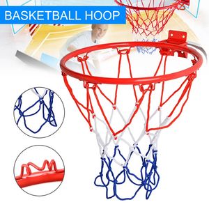 Balles 32 cm mural anneau de basket-ball cerceau filet en métal suspendu panier panier-ball mur jante filet avec vis intérieur extérieur Sport 231213