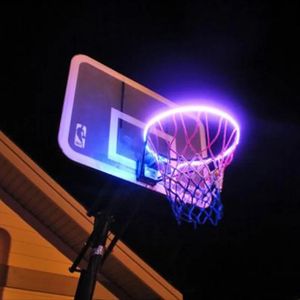 Boules 45LED panier cerceau lumière solaire basket-ball jouant LED bande de nuit barre lumineuse basket-ball jante basket-ball équipement cerceaux décor 231115