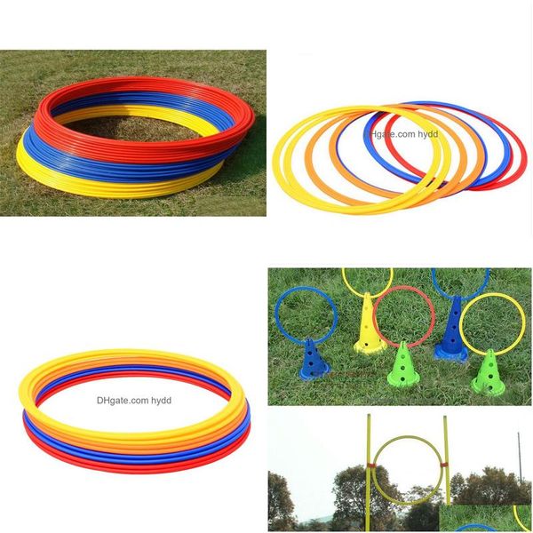 Bolas 6 piezas Set 40 cm Velocidad de fútbol Anillos de agilidad Abs Equipo de entrenamiento de fútbol sensible Accesorios de vuelta de ritmo 8901447 Entrega de gota Dhfzy