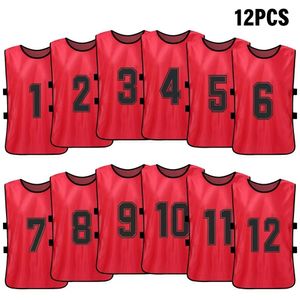 Ballen 612 pc's volwassenen voetbal pinnies quick drogen voetbalteam jerseys sportvoetbal team training genummerde slabbetjes oefenen sportvest 230508