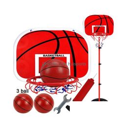 Balles 63-165cm Support de support de panier de basket-ball réglable pour enfants de 1 à 14 ans bébé extérieur ballon intérieur sport panneau arrière jante tirer enfants T Dhihr