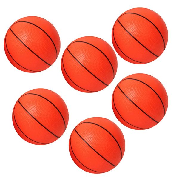 Balles 6 pièces 10 cm Mini enfants ballons de basket gonflables avec pompe petit basket-ball enfants intérieur Sports de plein air jouet jeux Parent-enfant 231213