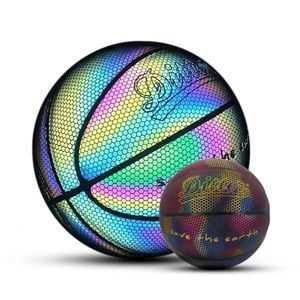 Ballen 7# Reflecterende basketbalbal PU Slijtvast Lichtgevend nachtlampje Gloeiend Kleurrijk Basketbal Tiener Cadeau Anti-luchtlekkage 231212