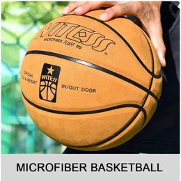 Ballons de basket-ball 7 en microfibre Pu, intérieur et extérieur givré, résistant à l'usure, sensation de peau de vache, pour adultes 5, basket-ball d'entraînement pour enfants 231115