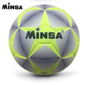 Ballons Marque MINSA Haute Qualité A Standard Football PU Formation Football Officiel Taille 5 et 4 bal 230307