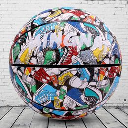 Ballen Kleurrijke Bloemenschoenen Graffiti Slijtvast Outdoor Basketbal Limited Edition Street Trend Cool Adult No.6 7 Feel King 230703