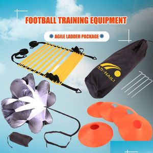 Balls Football Speed Agility Ladder Soccer Training Kit avec des sacs de parachute de résistance pour les accessoires d'exercices de sécurité faciles 230922 DRO DHJ6K