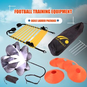 Kit d'entraînement de football avec échelle d'agilité de vitesse de football avec sacs de parachute de résistance pour accessoires d'exercices de sécurité faciles 231113