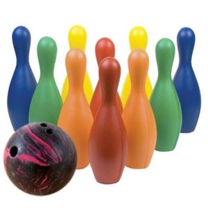 Ballen GameCraft veelkleurige plastic bowlingpinset met bal van 5 lb. 230907