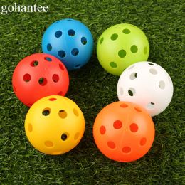 Ballen gohantee 10 stks 72 mm golf trainingsballen plastic luchtstroom holle met gat golfballen buitengolf oefenballen golfaccessoires