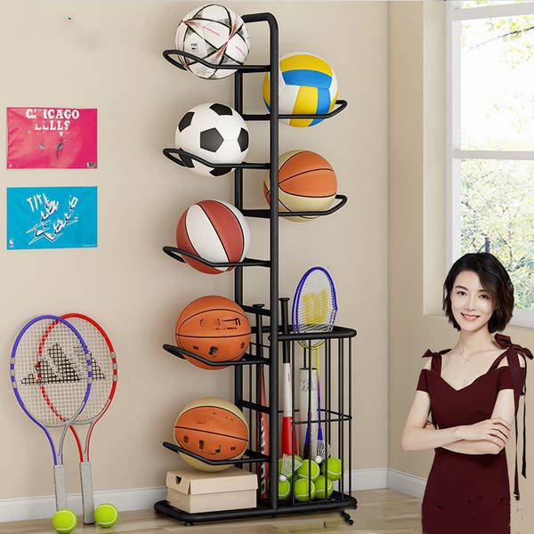 Balles maison intérieure enfants basket-ball Football volley-ball Badminton raquette support de stockage balle Simple 230822