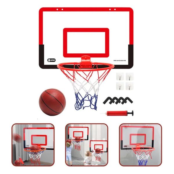 Bolas Interior Niños Seguridad Juego divertido Niños Mini Ejercicio en el hogar Conjunto de aro de baloncesto Marco de pared Soporte Cesta de elevación Tablero colgante 231024