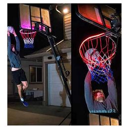Balls LED Solar Sensoractiver Light Strip Basketball Hoop 41 Attachement aide à tirer à la lampe de nuit2681006 Drop livraison Sports Outd DH2TX