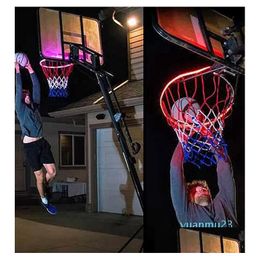 Bolas LED SOLAR SENSORACLIVO LIGHT Strip Basketball Hoop 41 El accesorio ayuda a disparar en la noche LAMP2681006 Drop de entrega Deportes Outd DH2TX